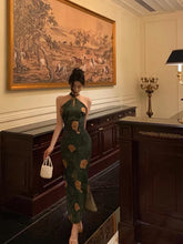 Aiertu - Classy Sheath Halter Green Slit Prom Dresses Birthday Outfits Evening Gown HOT1085 Aiertu