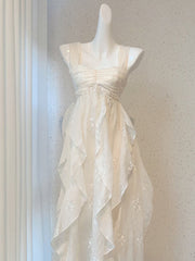 Aiertu Sexy French High Low Square Neckline Christmas Dress Ivory Birthday Dresses Birthday Outfits HOT1148 Aiertu
