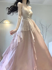 Aiertu Sexy Mermaid Spaghetti Straps Ombre Pink Chiffon Dress Long Prom Dresses Birthday Outfits HOT1173 Aiertu