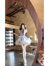 Aiertu - French Ball Gown Square Neckline Short Tulle Blue Lolita Dresses Party Dress Birthday Outfits HOT1200 Aiertu