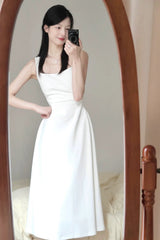 Aiertu Sexy A Line Square Neckline White Holiday Dresses Night Dress Birthday Outfits HOT1219 Aiertu