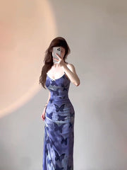 Aiertu - Sexy Sheath Spaghetti Straps Women's Beach Dress Vacation Dresses Birthday Dress With Butterfly HOT1235 Aiertu