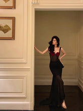 Aiertu - Sexy Sheath Straps Black Long Velvet Prom Dresses Birthday Outfits HOT751 Aiertu