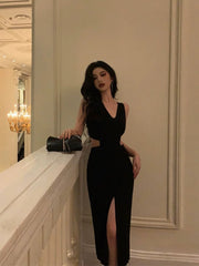 Aiertu - Gorgeous Sheath V Neckline Date Night Dress Black Prom Dresses Party Dress Birthday Outfits HOT809 Aiertu