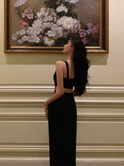 Aiertu - Gorgeous Sheath V Neckline Date Night Dress Black Prom Dresses Party Dress Birthday Outfits HOT809 Aiertu