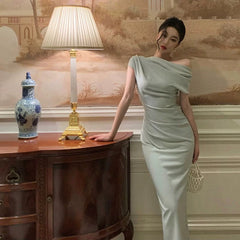 Aiertu Stunning Mermaid Off The Shoulder Light Green Date Night Dress Prom Dresses Birthday Outfit HOT831 Aiertu