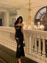 Aiertu - Classy Sheath Spaghetti Straps Sleeveless Black Backless Prom Dresses Birthday Outfits HOT845 Aiertu