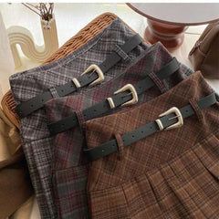 Aiertu Vintage Plaid Skirt Women Preppy Style Kawaii Pleated Skirt Korean Fashion Autumn Winter A-line Streetwear Mini Skirts Aiertu