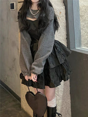Aiertu Winter Black Sexy Strap Dress Women Patchwork Elegant Slim Casual Mini Dress Female Korean Fashion Bow Designer Party Dress Aiertu