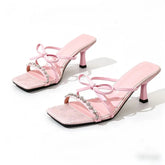 AIERTU - New Women Shoes Exquisite Rhinestone High Heeled Sandals for Woman Fashion Hollowed Out Casual Shoe Designer Shoes Zapatos Mujer Aiertu