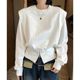 Aiertu Pure Cotton Design Sense Niche Hoodie Women in Spring 2023 New Fashion Pullover Solid Color Long Sleeved Lady Top Trend Aiertu