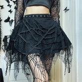 Aiertu - The Spider Fae's Wedding Goth Mini Skirt Dark Academia Kawaii Academia Y2K Cottagecore Coquette Fairycore Dollette Princesscore Bottoms Aiertu