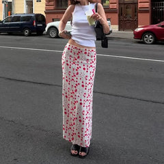 AIERTU - Summer New Women's Clothing Flower Printing Skirt Straight Long Skirt Casual Temperament Aiertu