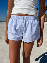 Aiertu Casual Loose Stripe Button Details Summer Shorts Women Vacation Beach Outfits Aiertu