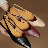AIERTU - French Elegance Pointed Toe Flat Bottom Sandals Women's Summer Outdoor Wear Versatile Backless New Style Low Heel Slip-On Shoes Aiertu