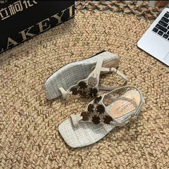 AIERTU - Women's Wedge Sandals Summer New Flat Comfort Sandals Fashion Trendy and All-match Beach Women's Shoes Sandalias De Mujer Aiertu