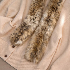 AIERTU - Women Faux Fur Scarf Fluffy Warm Animal Print Neck Collar Winter Luxury Plush Scarves for Coat Streetwear Outfit Festival Gifts Aiertu