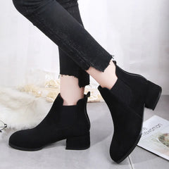 2024 autumn winter new women's wild short boots round head comfortable suede boots women's simple sets of boots mujer Aiertu
