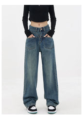 Aiertu Baddie Baggy Wide Leg Boyfriend Jeans Aiertu