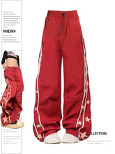 Aiertu Women's Baggy Wine Red Sweatpants Harajuku Streetwear Fashion Y2k High Waist Oversize Jogger Pants Vintage Wide Trousers Clothes Aiertu