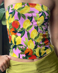Women's New Sexy Flower Print Tube Top Sleeveless Tank Vest Slim Tops Streetwear Casual Hot Girl Summer Fashion Clothing Aiertu