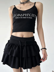 Aiertu Korean Retro Solid Color All Match Cake Skirt Women Summer New High Waist Lace-up Sexy Slim Pleated A-line Skirt aiertu