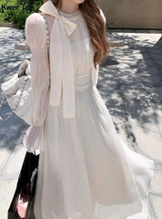 Aiertu Elegant Chiffon Y2k Party Mini Dress Korean Women Fashion Long Sleeve One Piece Vestidos Spring Autumn Wedding Robe Aiertu