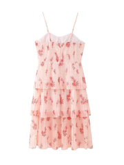 Aiertu Printed Floral Long Dress Sexy Sleeveless Backless Halter Dress Elegant A-line Midi Dress Holiday Party Split Dresses Aiertu