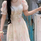Aiertu - Pearlescent Rose Milk Tea Pink Dress Mermaidcore Kawaii Academia Y2K Cottagecore Coquette Fairycore Dollette Princesscore Aiertu