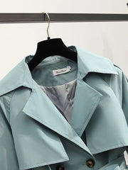 Women Long Trench Coat Fashion Windproof Coat Double Breasted Trench TRAF Coats Green Belt Windbreaker Winter Aiertu