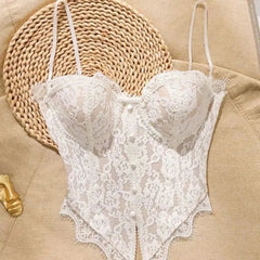AIERTU - Autumn and Winter New Lace Waist Cinching and Strapless, Pure Desire Style, Spicy Girl Suspender, Back Zipper Aiertu
