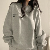 Aiertu 2024 Spring Autumn Women Sweatshirts Long Sleeve Oversized Hoodies Casual Letter Print Loose Pullovers Tops Harajuku Streetwear Aiertu
