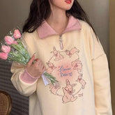 Aiertu - Flower Rabbits Sweater Top Kawaii Academia Y2K Cottagecore Coquette Fairycore Dollette Princesscore Aiertu