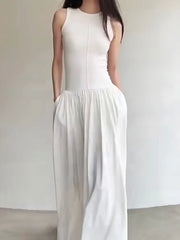 Aiertu Summer Elegant Casual Midi Women Sundress Sleeveless Vintage Slim Fashion Party Vestidos Femme Loose Birthday Robe Clothes New Aiertu