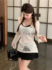 Winter Korean Fashion Oversized Sweater Women Harajuku Vintage Hollow Out Knitted Jumper Female Sexy Off Shoulder Y2K Tops 2024 Aiertu