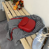 Aiertu Red Fashion Shoulder Bags for Women Vintage Solid Color Small Aesthetic Crossbody Bag All-match Simple New Female Handbag Aiertu