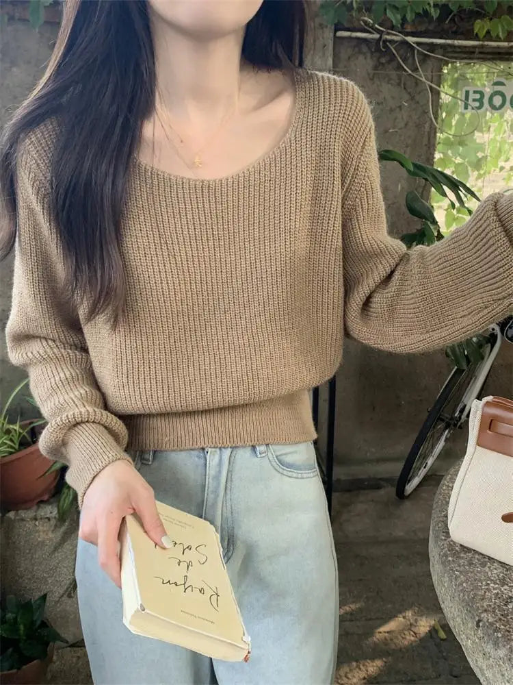 Aiertu 2024 Vintage Harajuku Lantern Long Sleeve Women Sweater Casual Korean Autumn Winter Knitwear Soft Warm Tops Chic Femme Sweater Aiertu