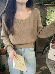Aiertu 2024 Vintage Harajuku Lantern Long Sleeve Women Sweater Casual Korean Autumn Winter Knitwear Soft Warm Tops Chic Femme Sweater Aiertu
