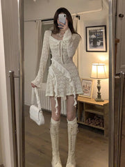 Aiertu 2024 Spring French Elegant Y2k Mini Dress Woman Short Party Pure Color Casual Dress Office Lady One Piece Dress Korean Fashion Aiertu