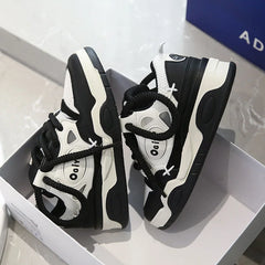 Aiertu Student Black Platform Bread Shoes for Women Couples All-match Casual Sneakerskorean Fashion Student Loose Shoes Adult Aiertu