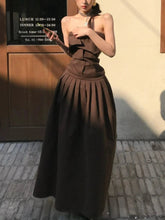Aiertu Vintage Spice Girl Designer Dress Women Summer New Y2k Strapless Party Dress Female Solid Slimming Puffy Pleated Midi Dress 2024 Aiertu