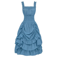 Aiertu New European and American Medieval Long Victorian Medieval Dress High Waist Cosplay Costume Ball Gown Aiertu