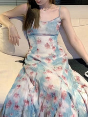 Aiertu Summer Women Fashion New Casual Midi Dress Spaghetti Strap Elegant A-Line Beach Maxi Vestidos Female Party Clothes Mujers New Aiertu