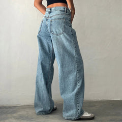 Aiertu Harajuku Y2K Baggy Jeans Women Streetwear Retro Fashion Autumn High Waist Pants Loose Wide Leg Denim Trousers Female Clothes Aiertu