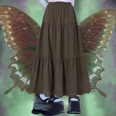 Aiertu Y2K Aesthetic Fairycore Vintage Pleated Skirt Korean Fashion Harajuku Grunge High Waist Long Skirt Retro Ramie Cotton Clothes Aiertu