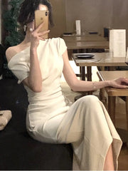 Aiertu Fashion New Women Elegant Bodycon Slim Midi Party Dress Sexy Vintage Casual Prom Birthday Vestidos Female Chic Clothes Robe Aiertu