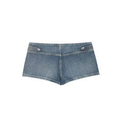 AIERTU - Low Waist Mini Denim Shorts Women's American Style Retro Wash Casual A-Line Hot Pants Summer Street Trend Sexy Girl Aiertu