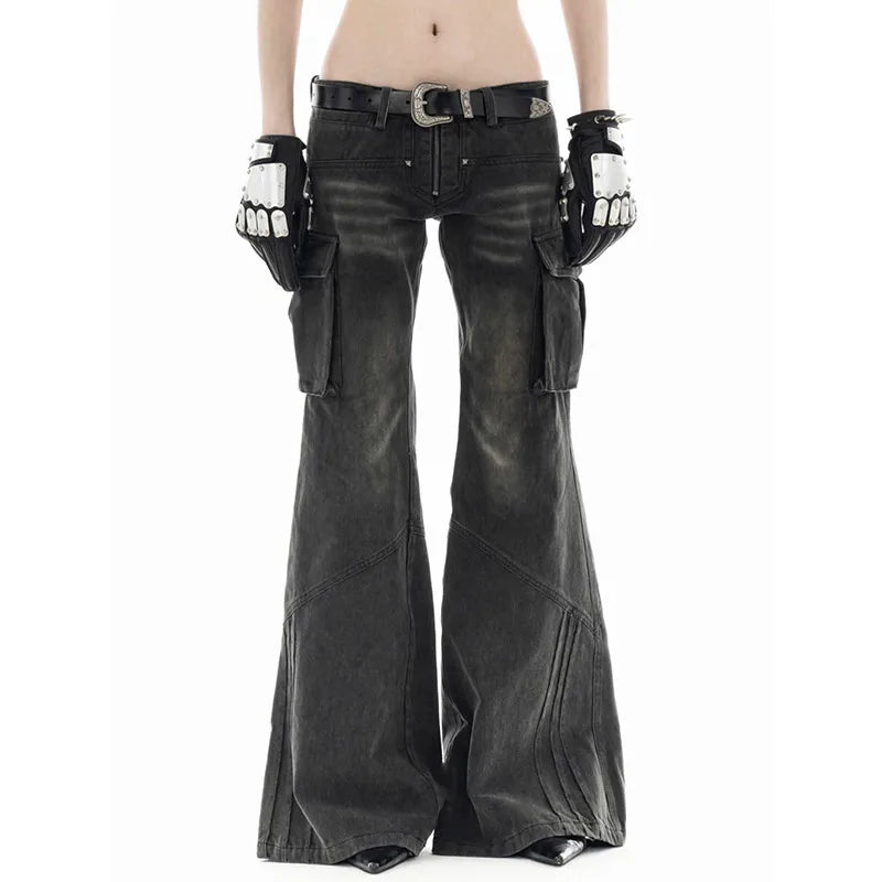 Aiertu High Waisted Black Hip Hop Women's Jeans Fashion Streetwear Casual Vintage Baggy Straight 2024 Denim Trouser Wide Leg Pants Aiertu