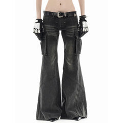 Aiertu High Waisted Black Hip Hop Women's Jeans Fashion Streetwear Casual Vintage Baggy Straight 2024 Denim Trouser Wide Leg Pants Aiertu