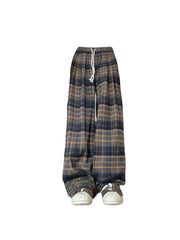 Aiertu Women's Plaid Baggy Sweatpants Harajuku Streetwear Fashion Aesthetic Pants Retro 2000s Vintage Oversize Wide Leg Trouser Clothes Aiertu